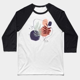 Abstract shapes and tropical leaves digital design Baseball T-Shirt